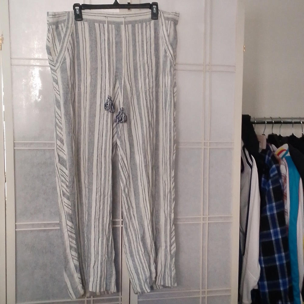 Jolt Linen Blend Casual Drawstring Pants